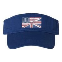 America Usa Uk Union Jack Flag United States Kingdom Britain Meaningful Gift Valucap Bio-Washed Visor