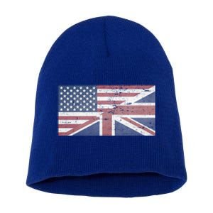 America Usa Uk Union Jack Flag United States Kingdom Britain Meaningful Gift Short Acrylic Beanie