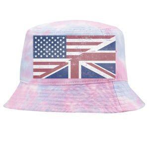 America Usa Uk Union Jack Flag United States Kingdom Britain Meaningful Gift Tie-Dyed Bucket Hat