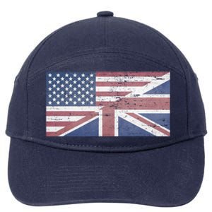 America Usa Uk Union Jack Flag United States Kingdom Britain Meaningful Gift 7-Panel Snapback Hat