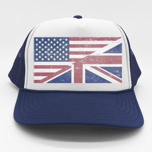 America Usa Uk Union Jack Flag United States Kingdom Britain Meaningful Gift Trucker Hat