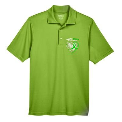 Aunt Uncle Wear Green Funny Gift Niece Cerebral Palsy Awareness Gift Men's Origin Performance Pique Polo