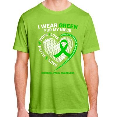 Aunt Uncle Wear Green Funny Gift Niece Cerebral Palsy Awareness Gift Adult ChromaSoft Performance T-Shirt