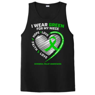 Aunt Uncle Wear Green Funny Gift Niece Cerebral Palsy Awareness Gift PosiCharge Competitor Tank