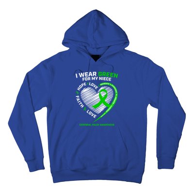 Aunt Uncle Wear Green Funny Gift Niece Cerebral Palsy Awareness Gift Hoodie