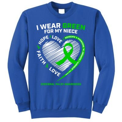 Aunt Uncle Wear Green Funny Gift Niece Cerebral Palsy Awareness Gift Sweatshirt