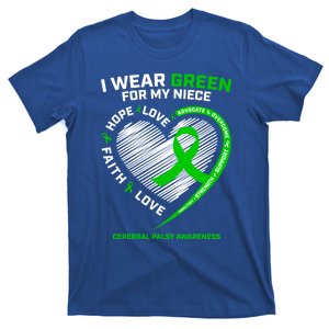 Aunt Uncle Wear Green Funny Gift Niece Cerebral Palsy Awareness Gift T-Shirt