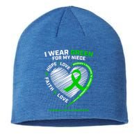 Aunt Uncle Wear Green Funny Gift Niece Cerebral Palsy Awareness Gift Sustainable Beanie