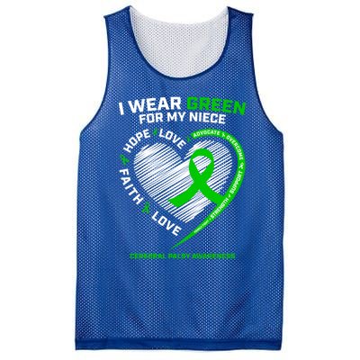 Aunt Uncle Wear Green Funny Gift Niece Cerebral Palsy Awareness Gift Mesh Reversible Basketball Jersey Tank