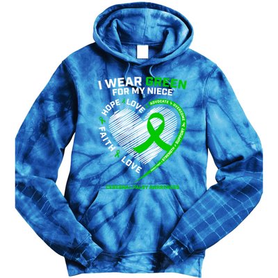 Aunt Uncle Wear Green Funny Gift Niece Cerebral Palsy Awareness Gift Tie Dye Hoodie