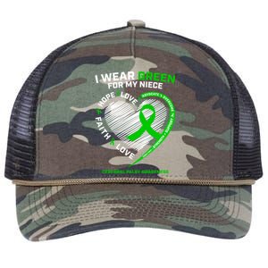 Aunt Uncle Wear Green Funny Gift Niece Cerebral Palsy Awareness Gift Retro Rope Trucker Hat Cap