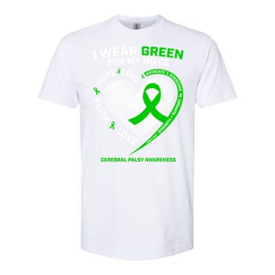 Aunt Uncle Wear Green Funny Gift Niece Cerebral Palsy Awareness Gift Softstyle CVC T-Shirt