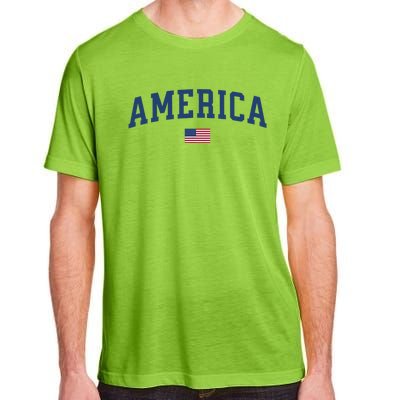 America Usa Women American Flag Adult ChromaSoft Performance T-Shirt