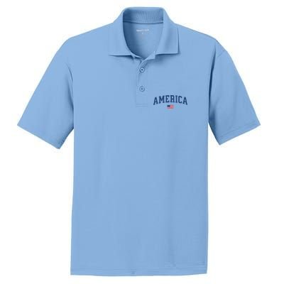 America Usa Women American Flag PosiCharge RacerMesh Polo