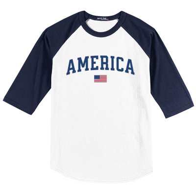 America Usa Women American Flag Baseball Sleeve Shirt