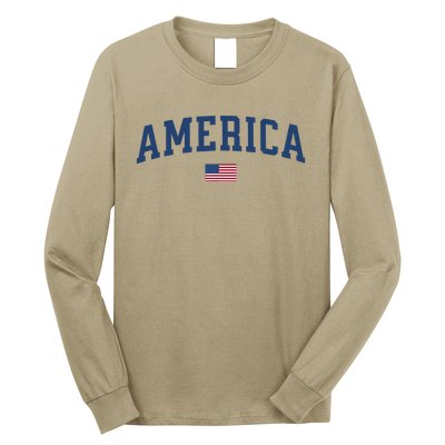 America Usa Women American Flag Long Sleeve Shirt