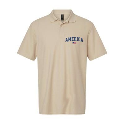 America Usa Women American Flag Softstyle Adult Sport Polo