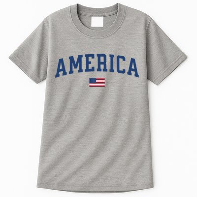 America Usa Women American Flag Tall T-Shirt