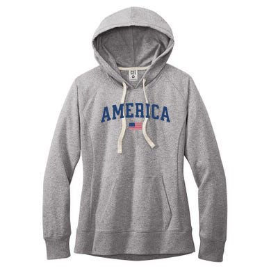 America Usa Women American Flag Women's Fleece Hoodie