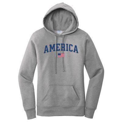 America Usa Women American Flag Women's Pullover Hoodie