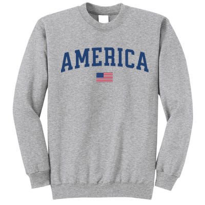 America Usa Women American Flag Tall Sweatshirt