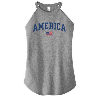 America Usa Women American Flag Women's Perfect Tri Rocker Tank