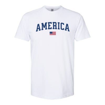 America Usa Women American Flag Softstyle CVC T-Shirt