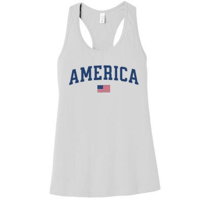 America Usa Women American Flag Women's Racerback Tank