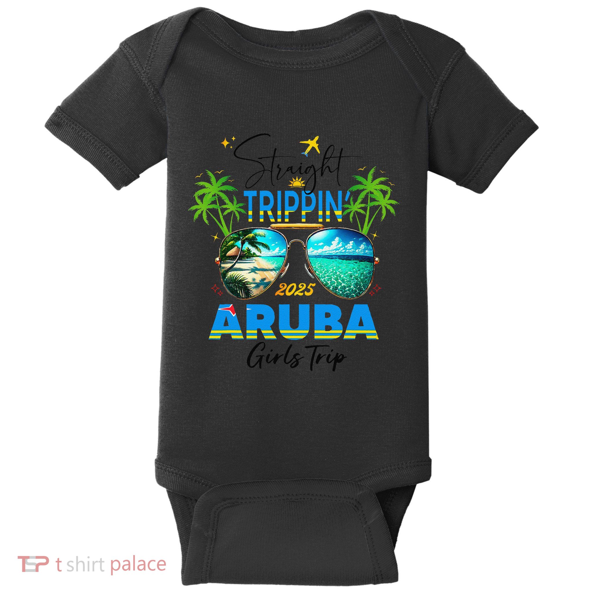 Aruba Vacation 2025 Straight Trippin Birthday Family Cruise Baby Bodysuit