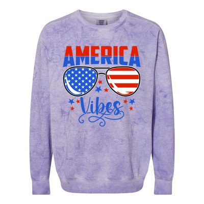 America Vibes 4th Of July Cute Gift Colorblast Crewneck Sweatshirt