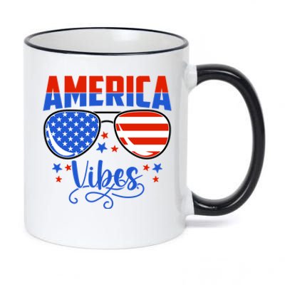 America Vibes 4th Of July Cute Gift 11oz Black Color Changing Mug