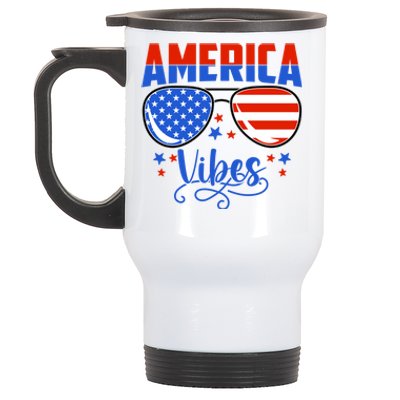 America Vibes 4th Of July Cute Gift Stainless Steel Travel Mug