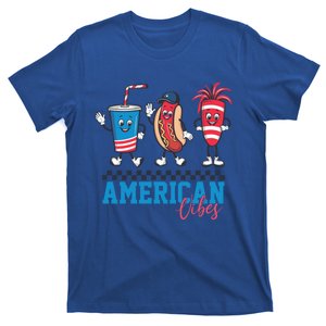 American Vibes 4th Of July Red White And Blue Hot Dog Lover Funny Gift T-Shirt