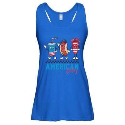 American Vibes 4th Of July Red White And Blue Hot Dog Lover Funny Gift Ladies Essential Flowy Tank