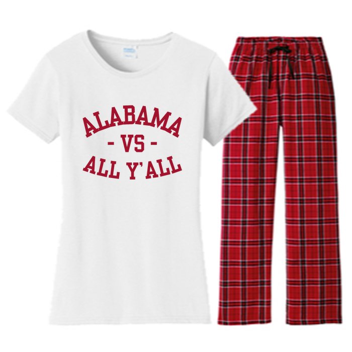 Alabama Vs All Y’All Sports Vintage Southern Women's Flannel Pajama Set