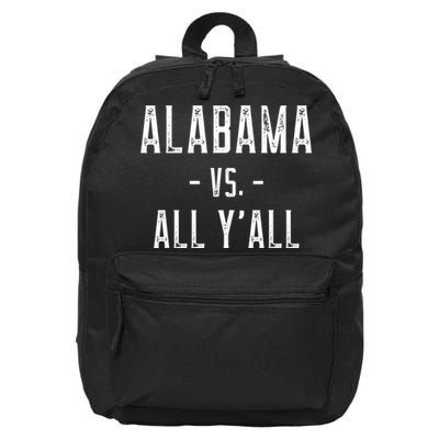 Alabama Vs. All Y’all Sports Weathered Vintage Southern 16 in Basic Backpack