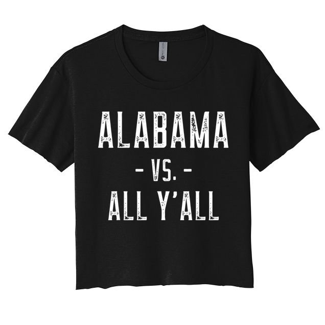 Alabama Vs. All Y’all Sports Weathered Vintage Southern Crop Top