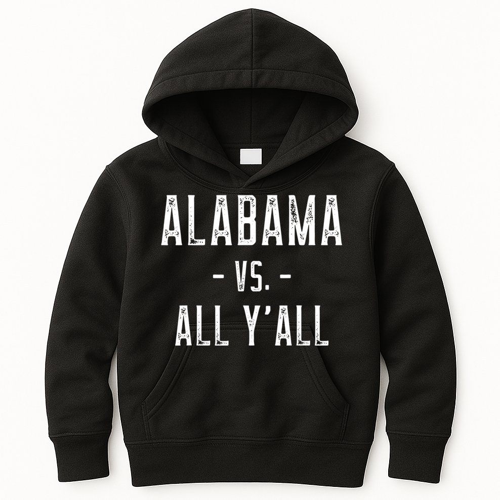 Alabama Vs. All Y’all Sports Weathered Vintage Southern Kids Hoodie