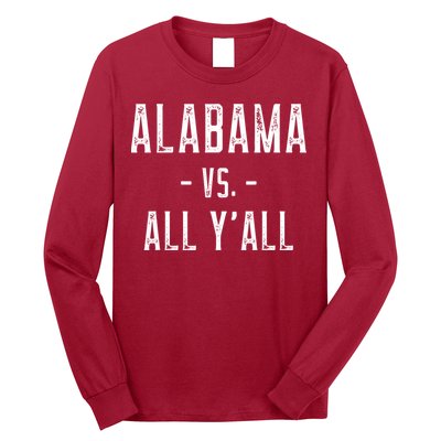 Alabama Vs. All Y’all Sports Weathered Vintage Southern Long Sleeve Shirt