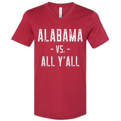 Alabama Vs. All Y’all Sports Weathered Vintage Southern V-Neck T-Shirt