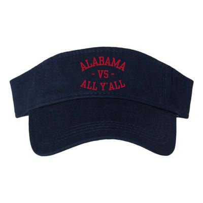 Alabama Vs All Y’All Sports Vintage Southern Gift Valucap Bio-Washed Visor