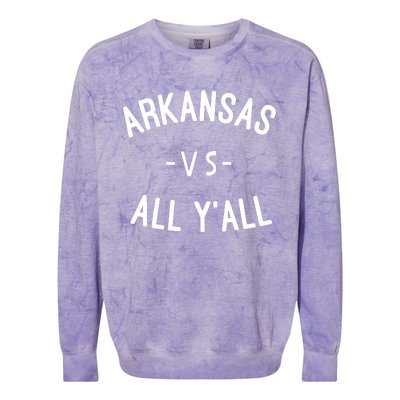 Arkansas Vs All Yall Colorblast Crewneck Sweatshirt