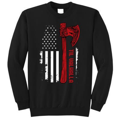 American Viking Axe Flag Til Valhalla Norse Mythology Sweatshirt