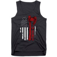 American Viking Axe Flag Til Valhalla Norse Mythology Tank Top