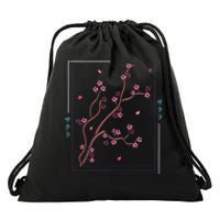 Asia Vaporwave Asian Japanese Sakura Aesthetic Indie Drawstring Bag