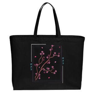 Asia Vaporwave Asian Japanese Sakura Aesthetic Indie Cotton Canvas Jumbo Tote