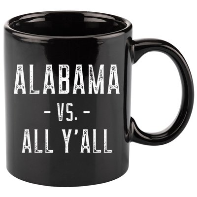 Alabama Vs. All Y’all Sports Weathered Vintage Southern 11oz C Handle Ceramic Mug