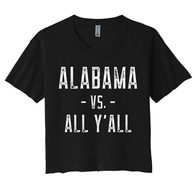 Alabama Vs. All Y’all Sports Weathered Vintage Southern Crop Top
