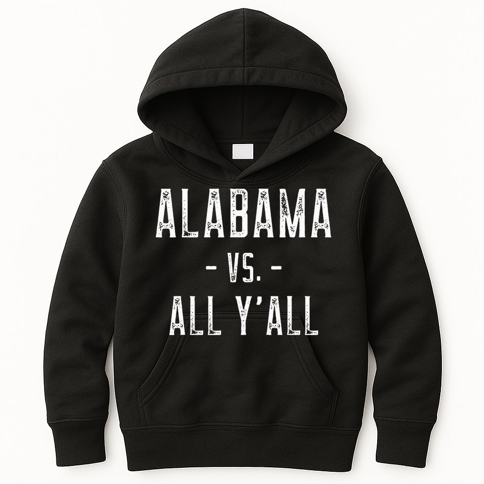 Alabama Vs. All Y’all Sports Weathered Vintage Southern Kids Hoodie