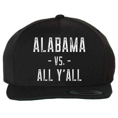 Alabama Vs. All Y’all Sports Weathered Vintage Southern Wool Snapback Cap